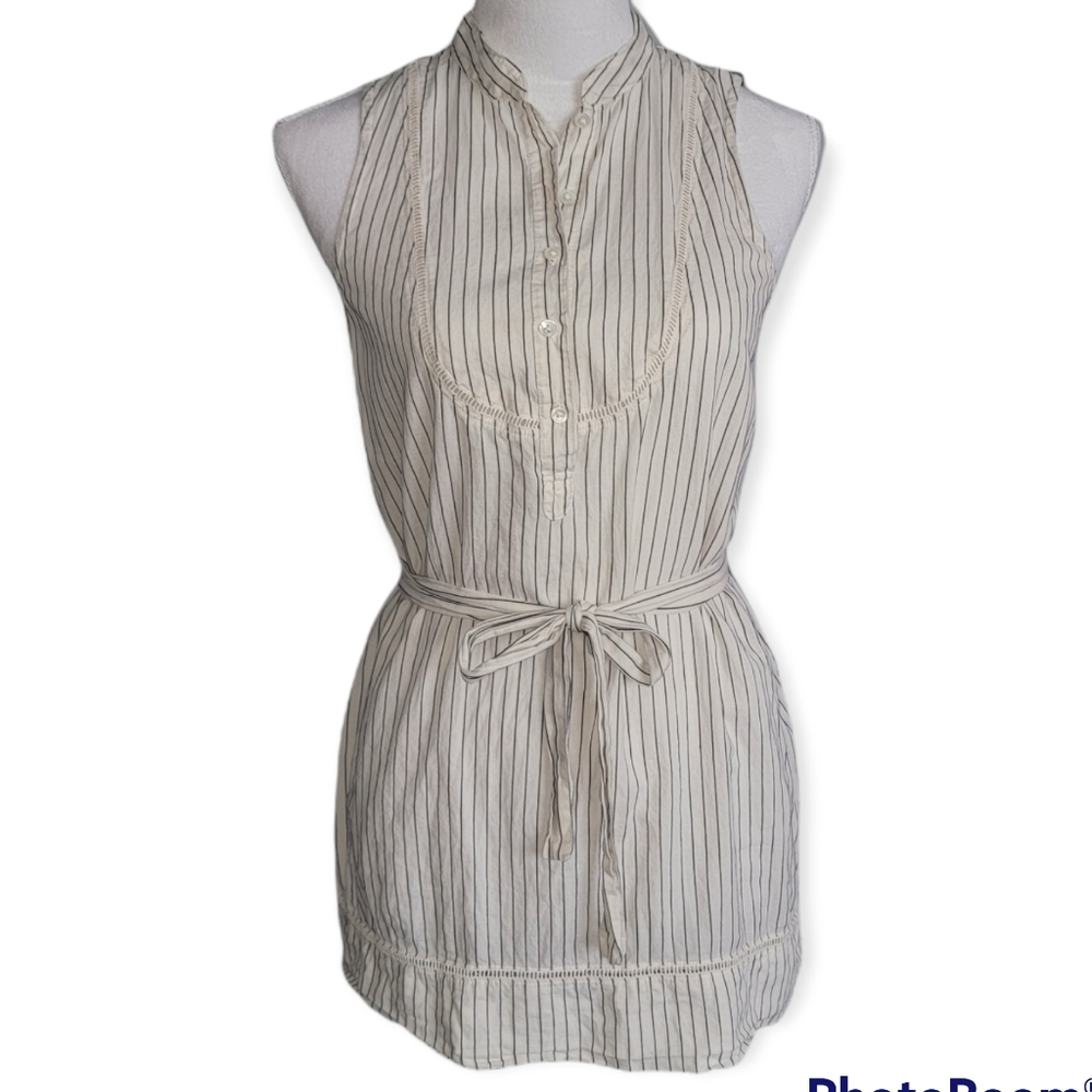 J.CREW BELTED STRIPE WOMEN'S TOP SIZE XXS